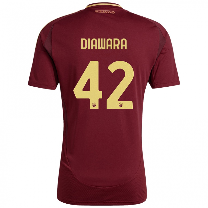 Bambino Maglia Amadou Diawara #42 Rosso Marrone Oro Kit Gara Home 2024/25 Maglietta