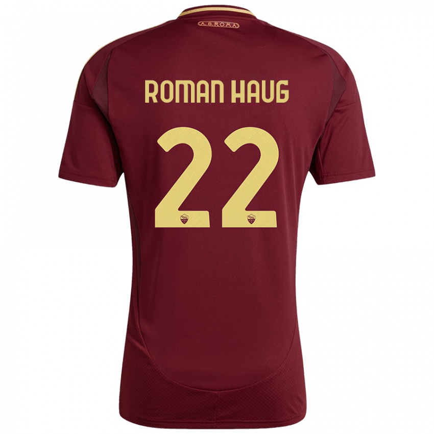 Bambino Maglia Sophie Roman Haug #22 Rosso Marrone Oro Kit Gara Home 2024/25 Maglietta