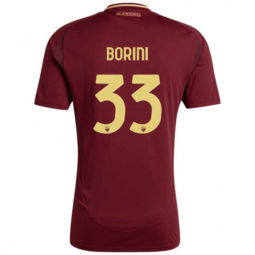 Bambino Maglia Joyce Borini #33 Rosso Marrone Oro Kit Gara Home 2024/25 Maglietta