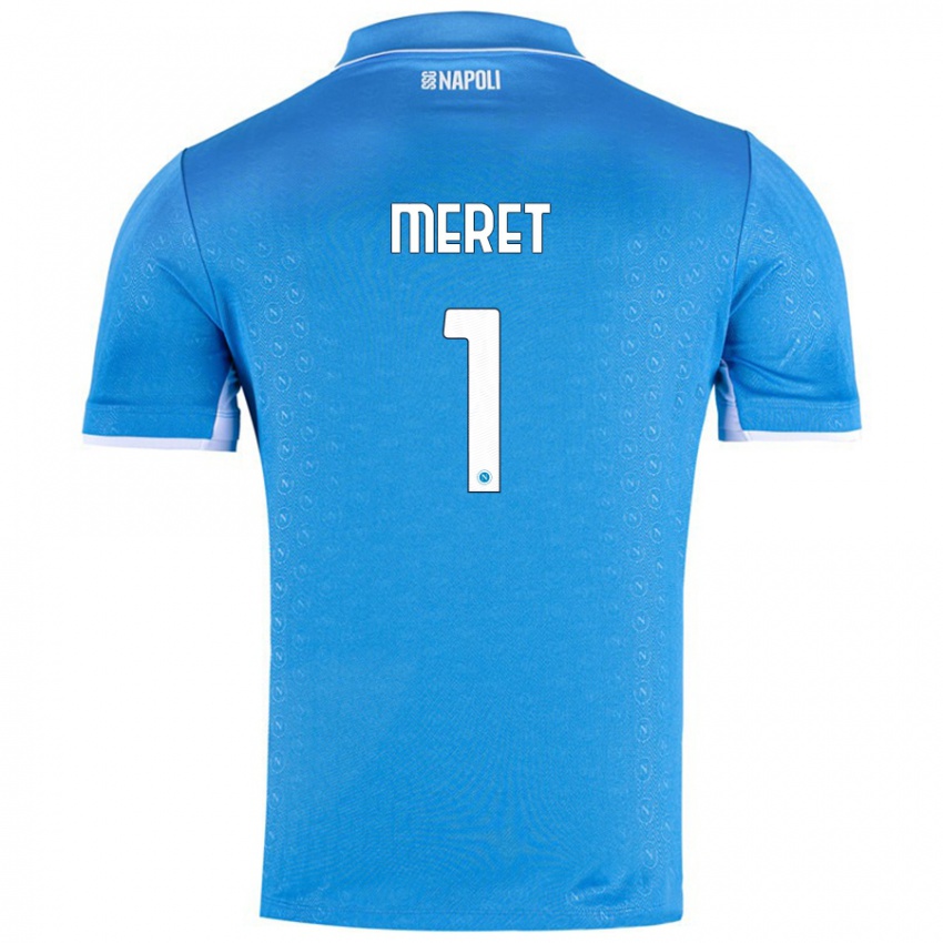 Bambino Maglia Alex Meret #1 Azzurro Cielo Kit Gara Home 2024/25 Maglietta