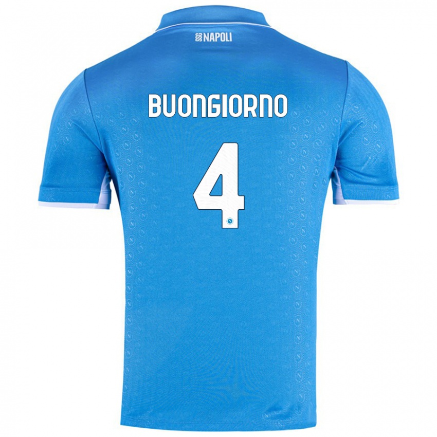 Bambino Maglia Alessandro Buongiorno #4 Azzurro Cielo Kit Gara Home 2024/25 Maglietta