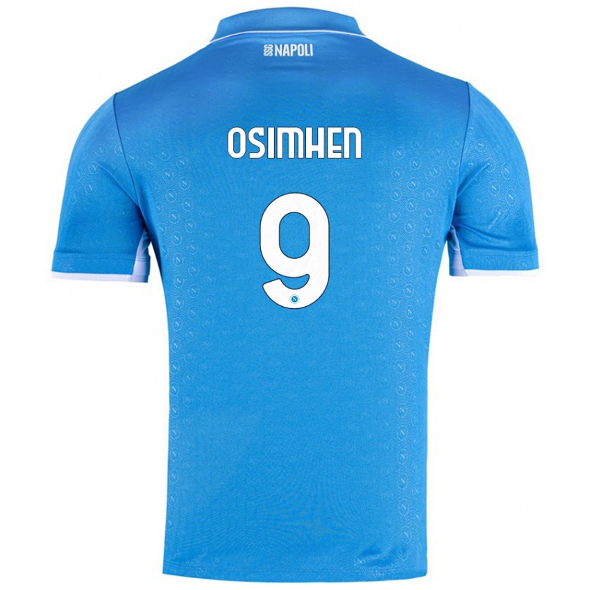 Bambino Maglia Victor Osimhen #9 Azzurro Cielo Kit Gara Home 2024/25 Maglietta