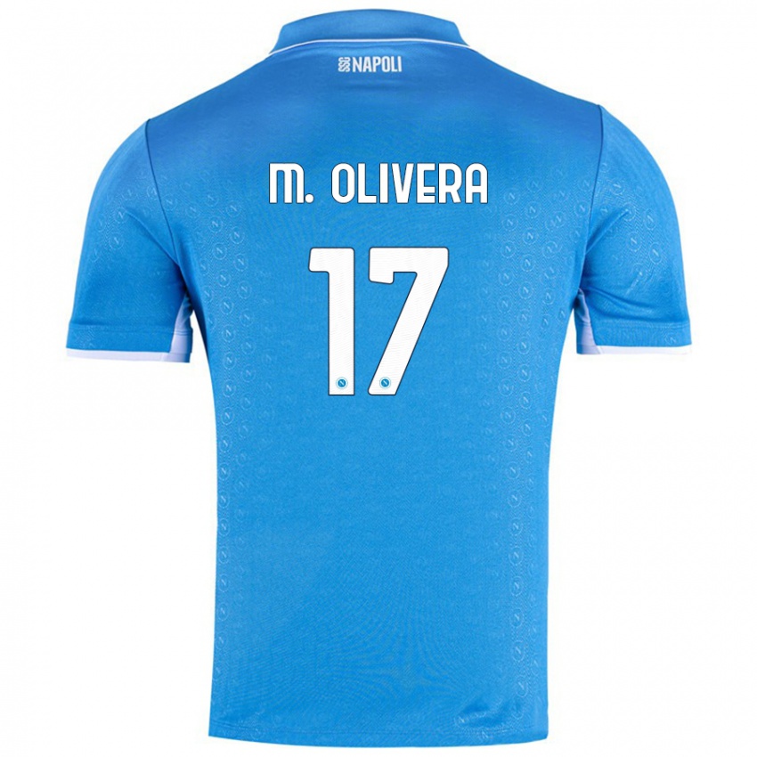 Bambino Maglia Mathias Olivera #17 Azzurro Cielo Kit Gara Home 2024/25 Maglietta