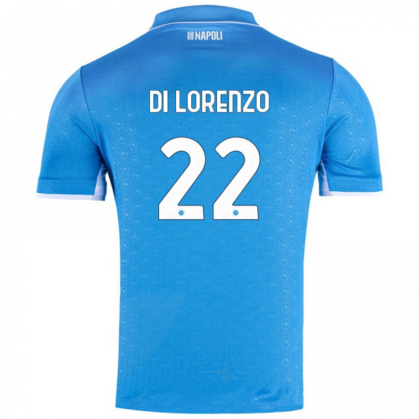 Bambino Maglia Giovanni Di Lorenzo #22 Azzurro Cielo Kit Gara Home 2024/25 Maglietta