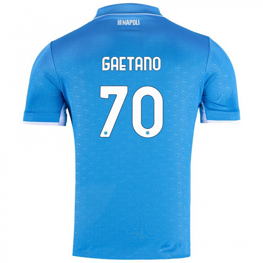 Bambino Maglia Gianluca Gaetano #70 Azzurro Cielo Kit Gara Home 2024/25 Maglietta