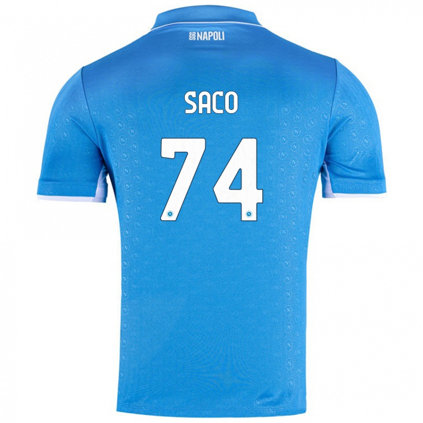 Bambino Maglia Coli Saco #74 Azzurro Cielo Kit Gara Home 2024/25 Maglietta