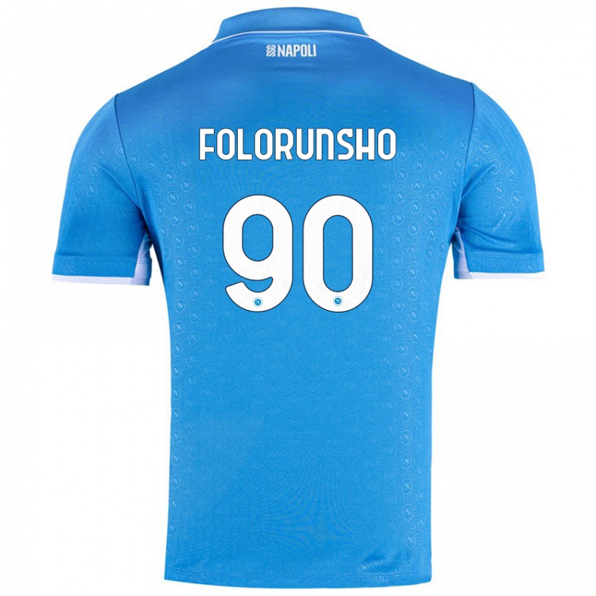 Bambino Maglia Michael Folorunsho #90 Azzurro Cielo Kit Gara Home 2024/25 Maglietta