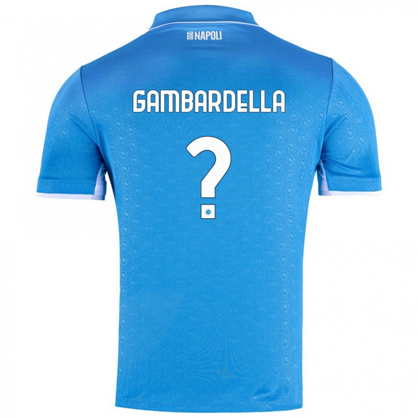 Bambino Maglia Vittorio Gambardella #0 Azzurro Cielo Kit Gara Home 2024/25 Maglietta