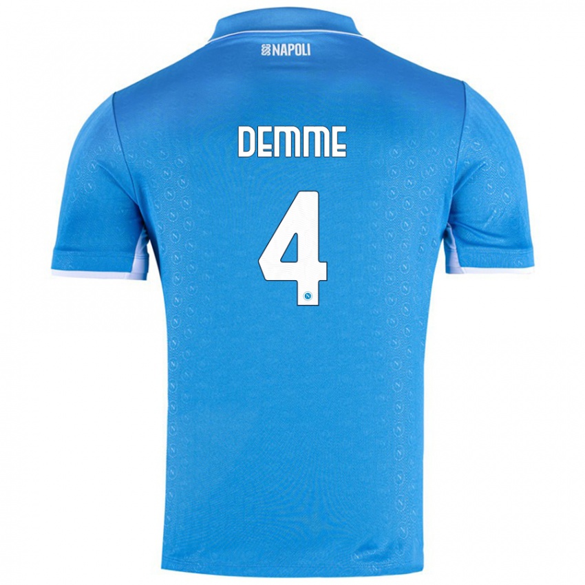 Bambino Maglia Diego Demme #4 Azzurro Cielo Kit Gara Home 2024/25 Maglietta