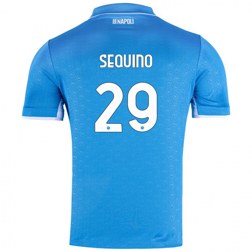 Bambino Maglia Giovanni Sequino #29 Azzurro Cielo Kit Gara Home 2024/25 Maglietta