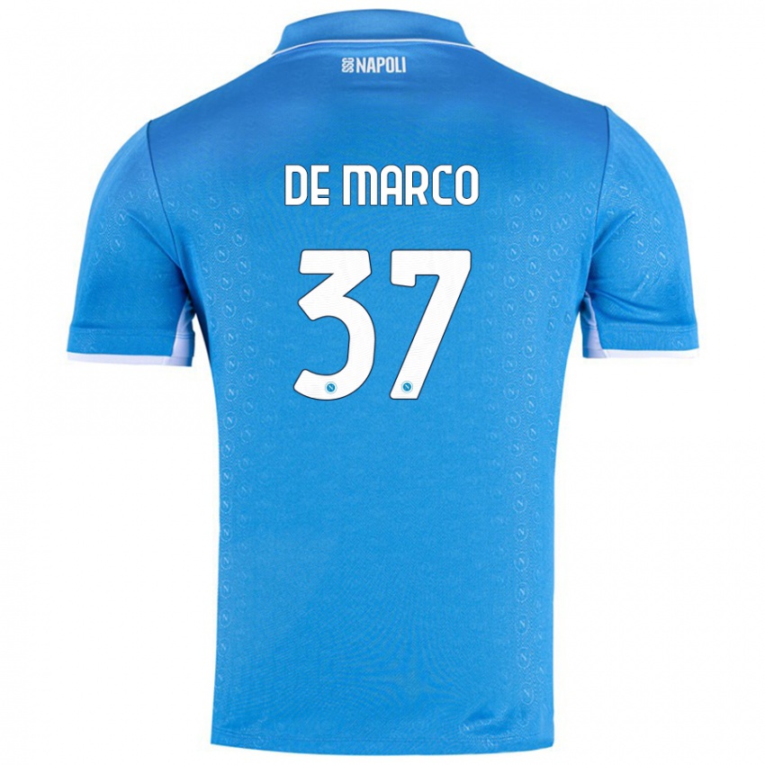 Bambino Maglia Francesco De Marco #37 Azzurro Cielo Kit Gara Home 2024/25 Maglietta