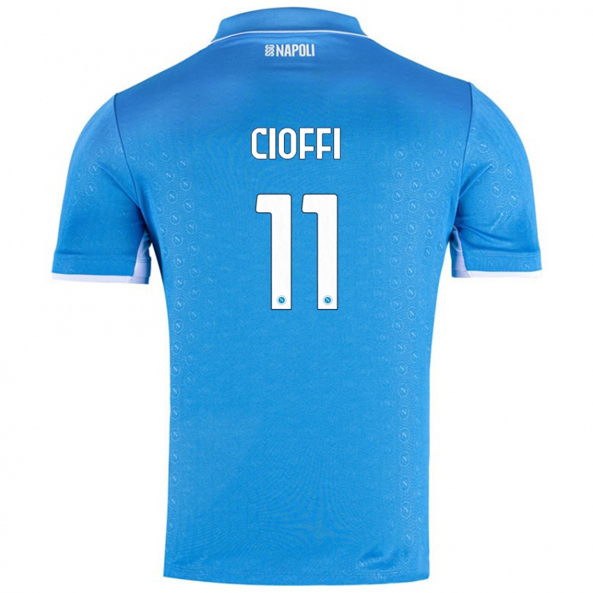 Bambino Maglia Antonio Cioffi #11 Azzurro Cielo Kit Gara Home 2024/25 Maglietta