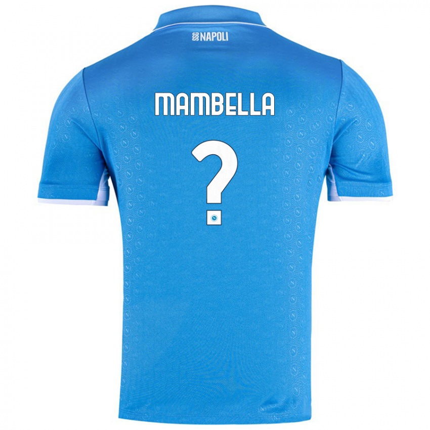 Bambino Maglia Andrea Mambella #0 Azzurro Cielo Kit Gara Home 2024/25 Maglietta