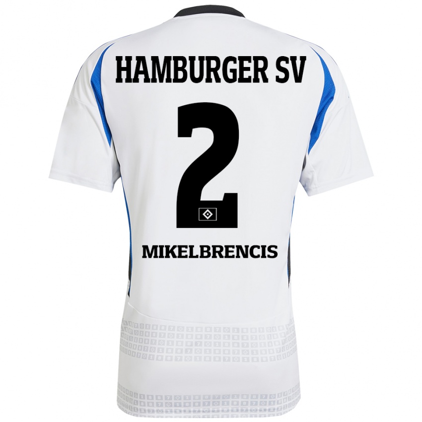 Bambino Maglia William Mikelbrencis #2 Bianco Blu Kit Gara Home 2024/25 Maglietta