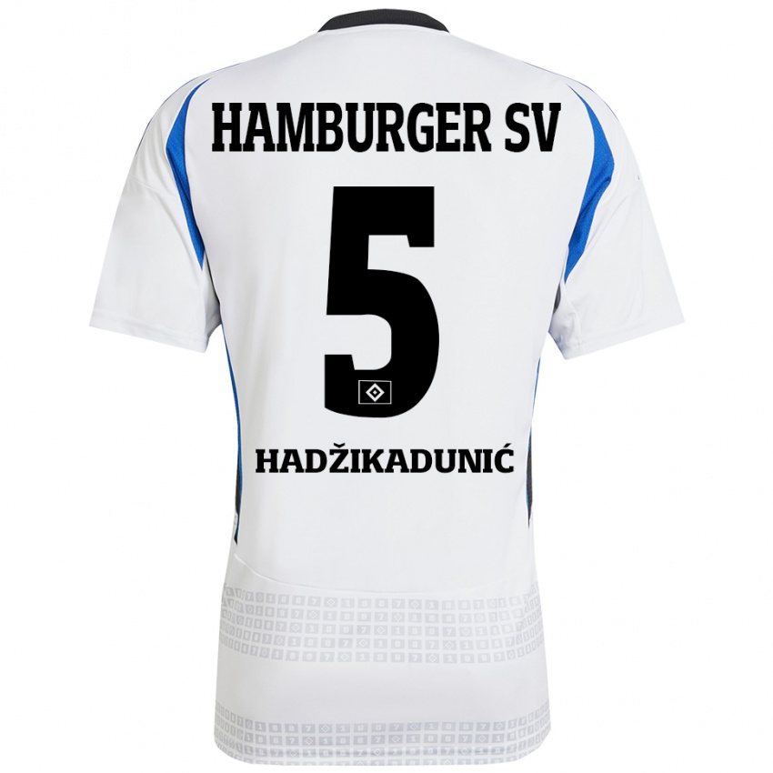 Bambino Maglia Dennis Hadzikadunic #5 Bianco Blu Kit Gara Home 2024/25 Maglietta