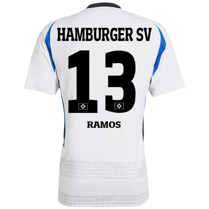 Bambino Maglia Guilherme Ramos #13 Bianco Blu Kit Gara Home 2024/25 Maglietta