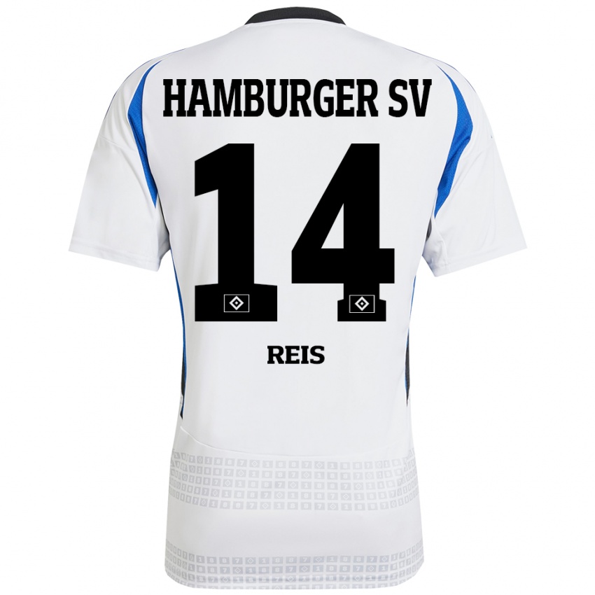 Bambino Maglia Ludovit Reis #14 Bianco Blu Kit Gara Home 2024/25 Maglietta