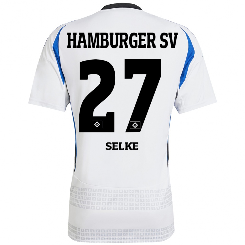 Bambino Maglia Davie Selke #27 Bianco Blu Kit Gara Home 2024/25 Maglietta