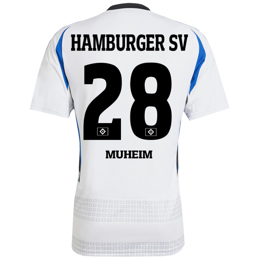 Bambino Maglia Miro Muheim #28 Bianco Blu Kit Gara Home 2024/25 Maglietta