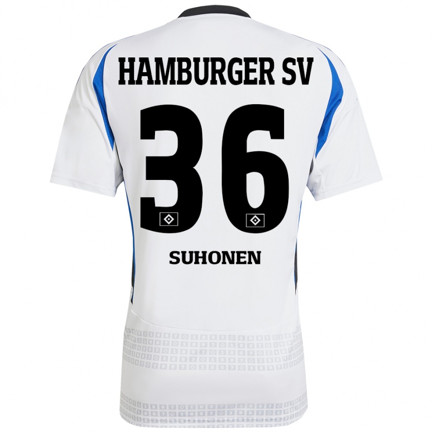 Bambino Maglia Anssi Suhonen #36 Bianco Blu Kit Gara Home 2024/25 Maglietta