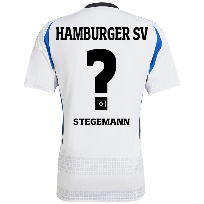 Bambino Maglia Jean-Pierre Stegemann #0 Bianco Blu Kit Gara Home 2024/25 Maglietta