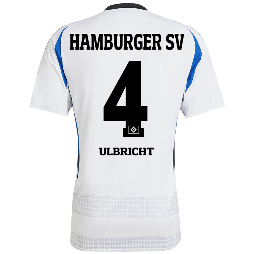 Bambino Maglia Michael Ulbricht #4 Bianco Blu Kit Gara Home 2024/25 Maglietta