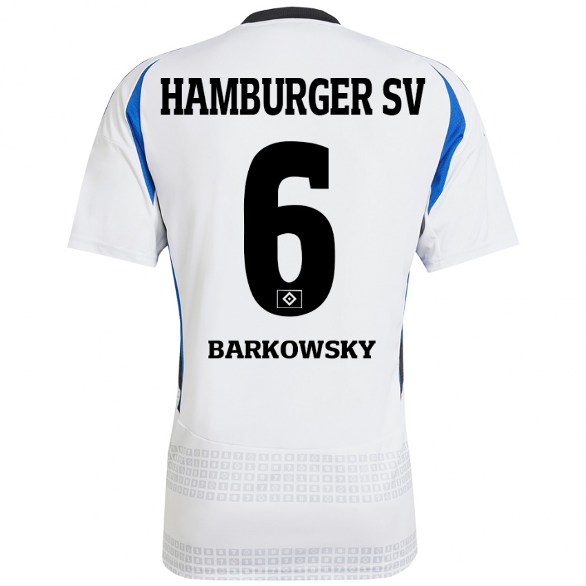 Bambino Maglia Finn Barkowsky #6 Bianco Blu Kit Gara Home 2024/25 Maglietta