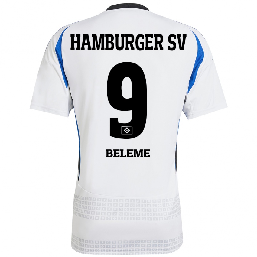 Bambino Maglia Daouda Beleme #9 Bianco Blu Kit Gara Home 2024/25 Maglietta