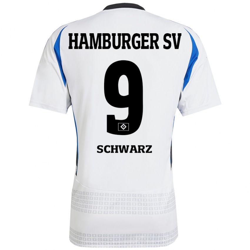 Bambino Maglia Rafael Schwarz #9 Bianco Blu Kit Gara Home 2024/25 Maglietta