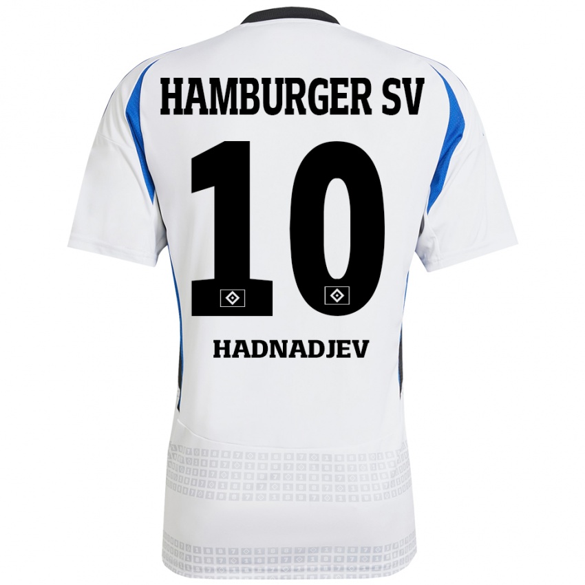 Bambino Maglia Marko Hadnadjev #10 Bianco Blu Kit Gara Home 2024/25 Maglietta