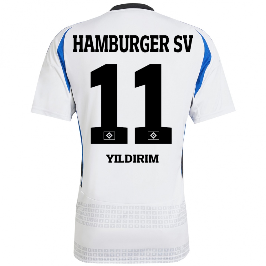 Bambino Maglia Mehmet Yildirim #11 Bianco Blu Kit Gara Home 2024/25 Maglietta