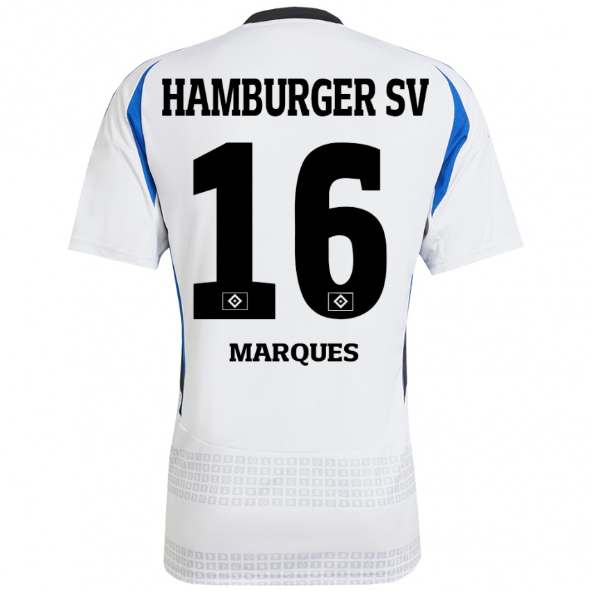 Bambino Maglia Alex Da Graca Marques #16 Bianco Blu Kit Gara Home 2024/25 Maglietta