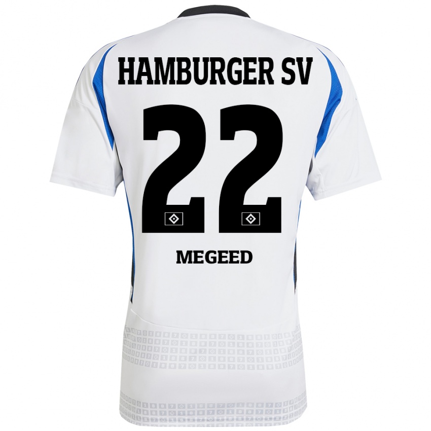 Bambino Maglia Omar Megeed #22 Bianco Blu Kit Gara Home 2024/25 Maglietta