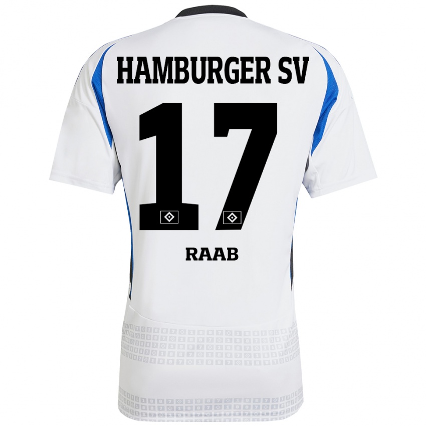 Bambino Maglia Lotte Raab #17 Bianco Blu Kit Gara Home 2024/25 Maglietta