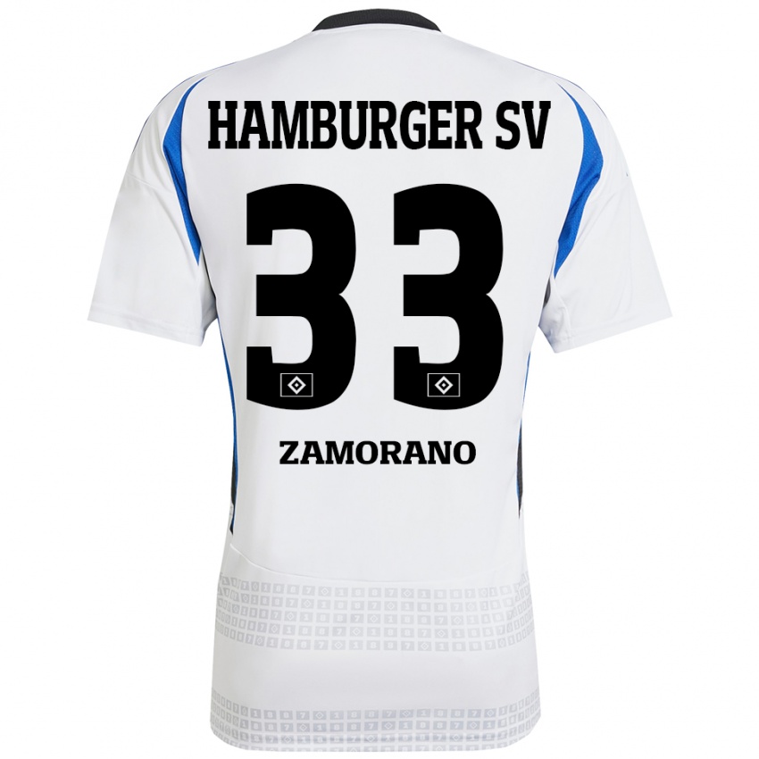 Bambino Maglia Jolina Zamorano #33 Bianco Blu Kit Gara Home 2024/25 Maglietta