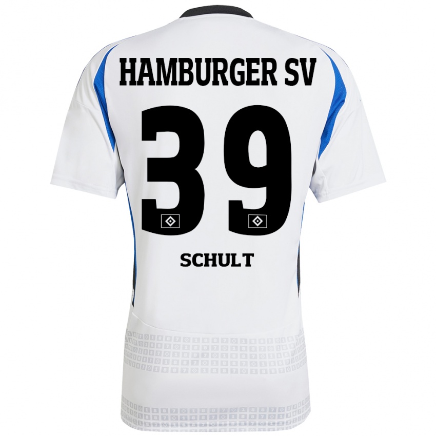 Bambino Maglia Almuth Schult #39 Bianco Blu Kit Gara Home 2024/25 Maglietta