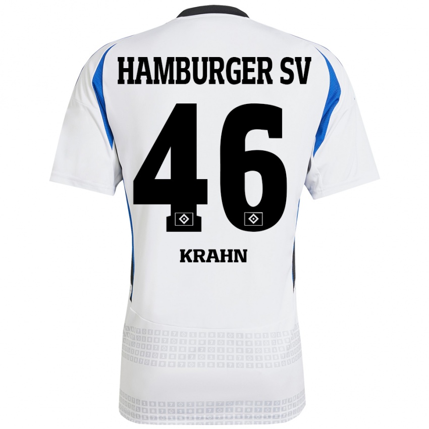 Bambino Maglia Elijah Krahn #46 Bianco Blu Kit Gara Home 2024/25 Maglietta