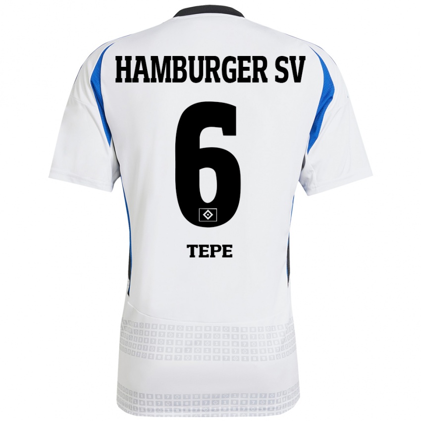 Bambino Maglia Niklas Tepe #6 Bianco Blu Kit Gara Home 2024/25 Maglietta