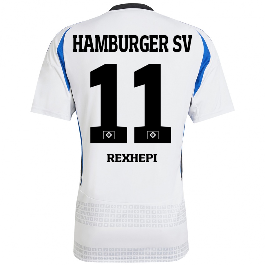 Bambino Maglia Arlind Rexhepi #11 Bianco Blu Kit Gara Home 2024/25 Maglietta