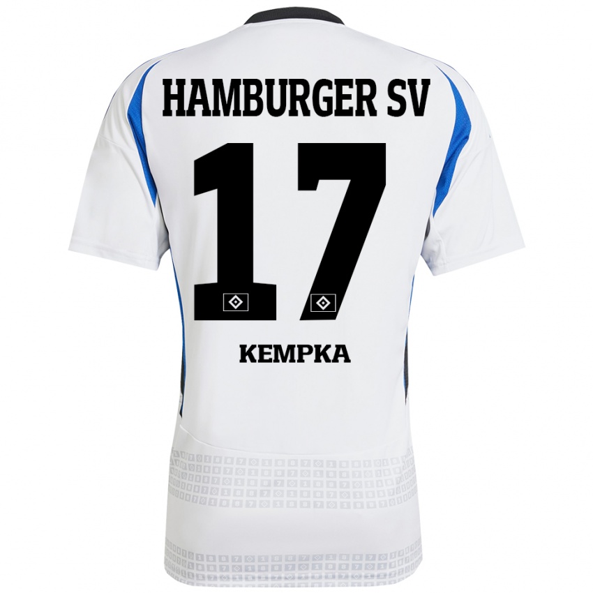 Bambino Maglia Sylvana Kempka #17 Bianco Blu Kit Gara Home 2024/25 Maglietta