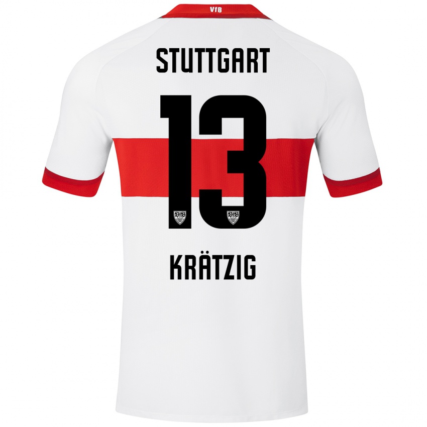 Bambino Maglia Frans Krätzig #13 Bianco Rosso Kit Gara Home 2024/25 Maglietta