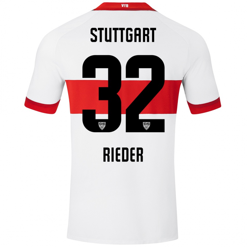 Bambino Maglia Fabian Rieder #32 Bianco Rosso Kit Gara Home 2024/25 Maglietta