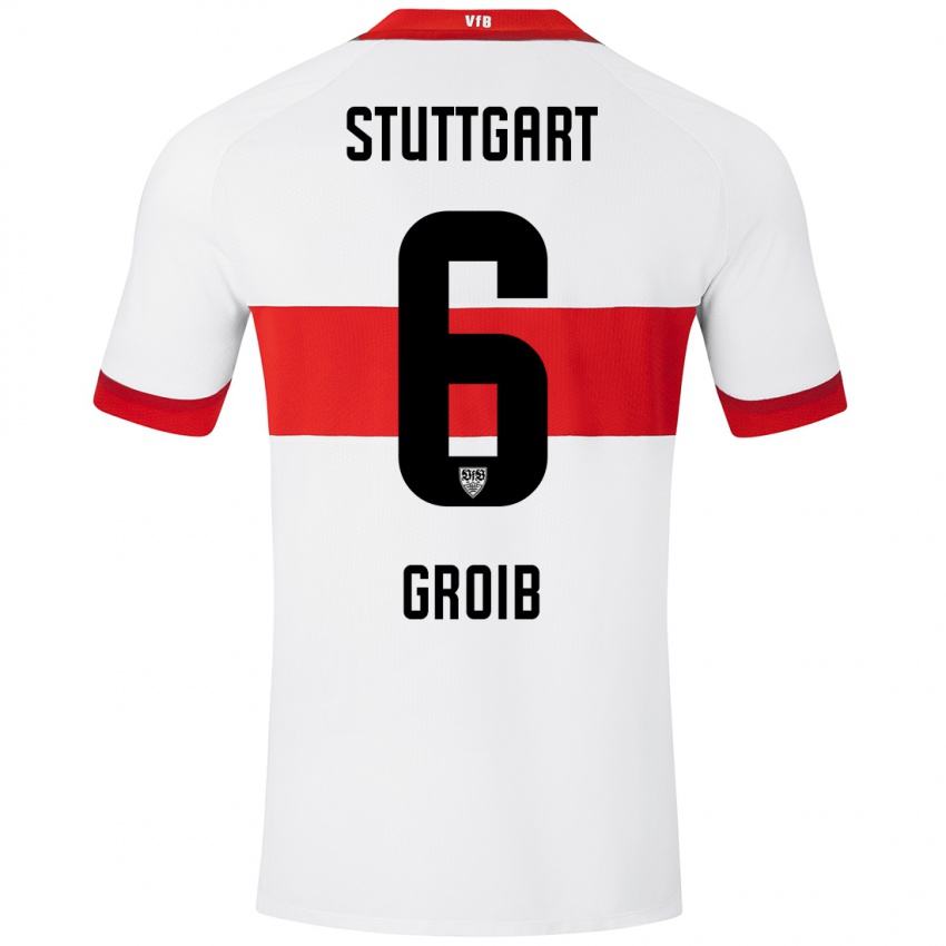 Bambino Maglia Alexander Groiß #6 Bianco Rosso Kit Gara Home 2024/25 Maglietta