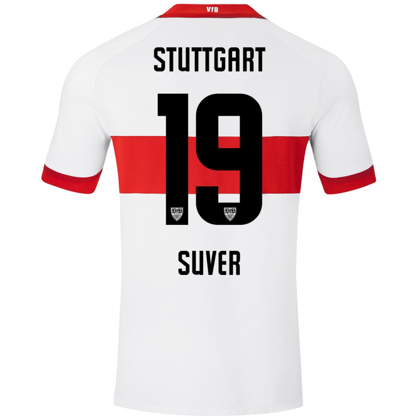 Bambino Maglia Jakov Suver #19 Bianco Rosso Kit Gara Home 2024/25 Maglietta