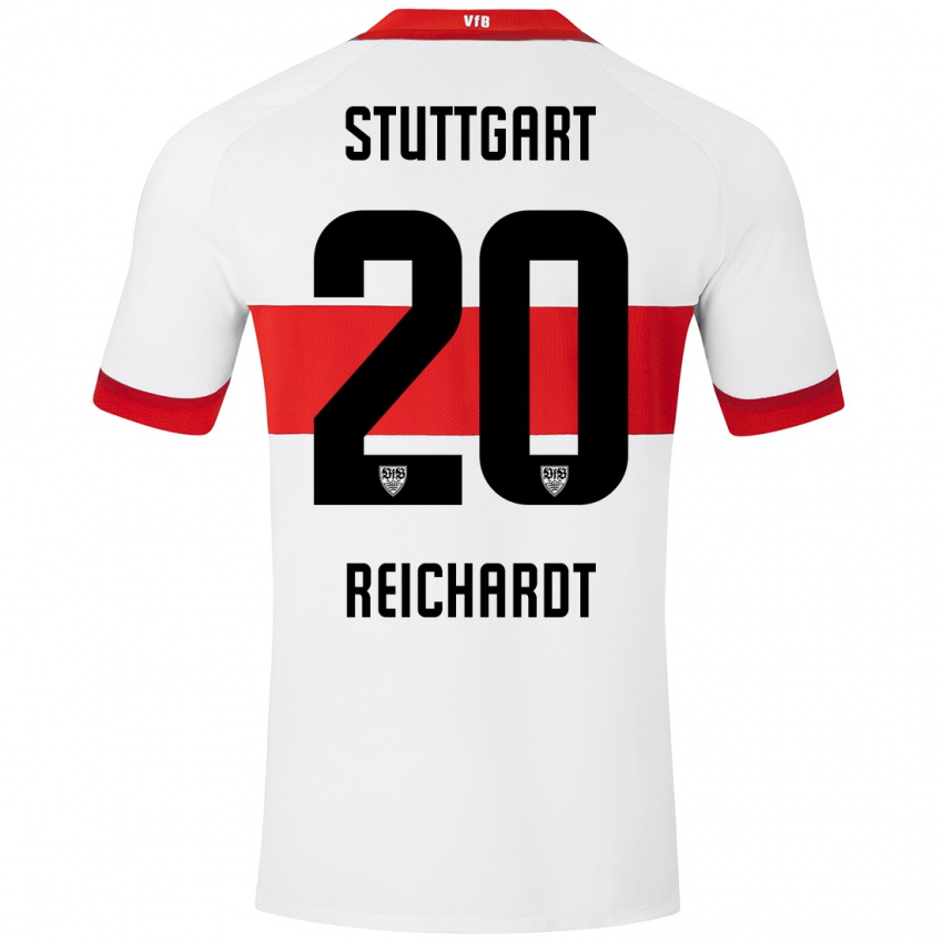 Bambino Maglia Leon Reichardt #20 Bianco Rosso Kit Gara Home 2024/25 Maglietta