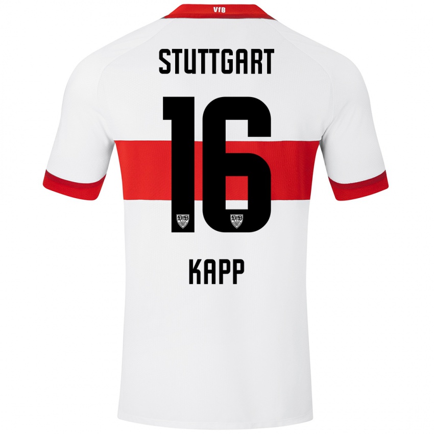 Bambino Maglia Patrick Kapp #16 Bianco Rosso Kit Gara Home 2024/25 Maglietta