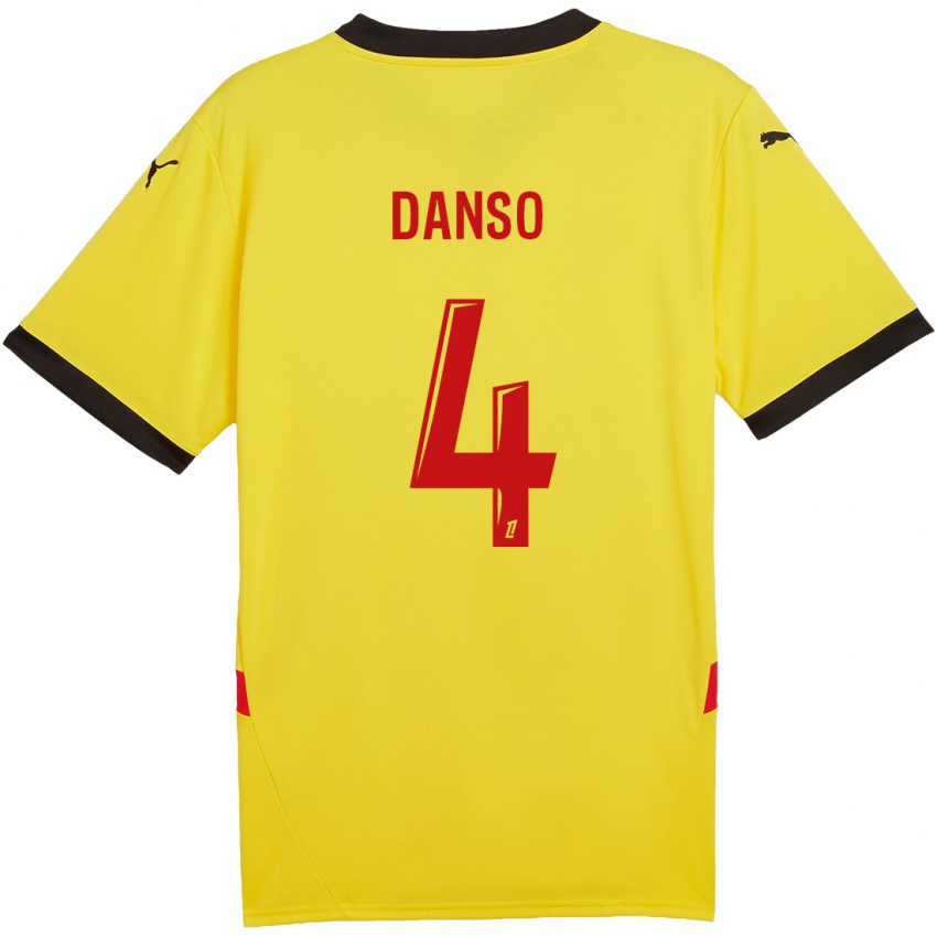 Bambino Maglia Kevin Danso #4 Giallo Rosso Kit Gara Home 2024/25 Maglietta