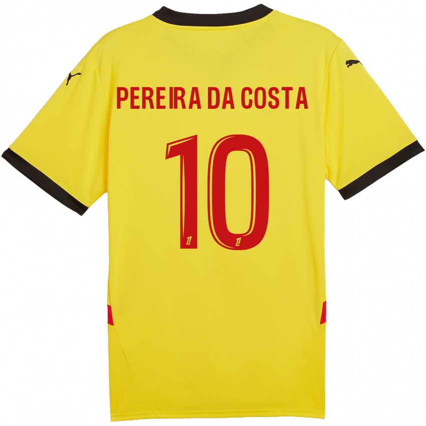 Bambino Maglia David Pereira Da Costa #10 Giallo Rosso Kit Gara Home 2024/25 Maglietta