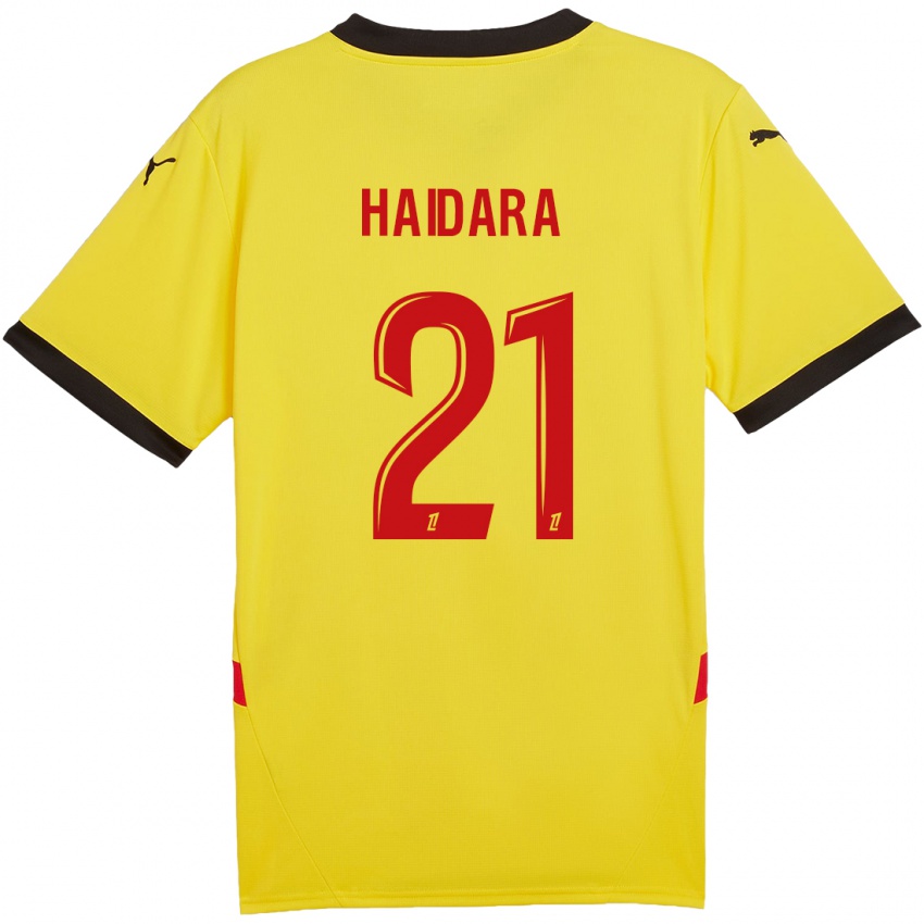 Bambino Maglia Massadio Haidara #21 Giallo Rosso Kit Gara Home 2024/25 Maglietta