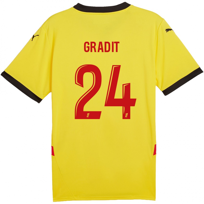 Bambino Maglia Jonathan Gradit #24 Giallo Rosso Kit Gara Home 2024/25 Maglietta